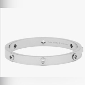Kate Spade Spot The Spade Studded Hinge Silver Tone Bangle
